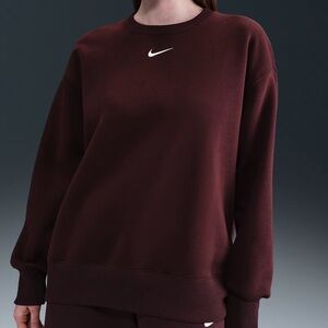 NIKE Set Phoenix Fleece Women's Oversized Crew-Neck Sweatshirt & Wide Leg Pants